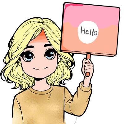 realistic girl holding up a sign