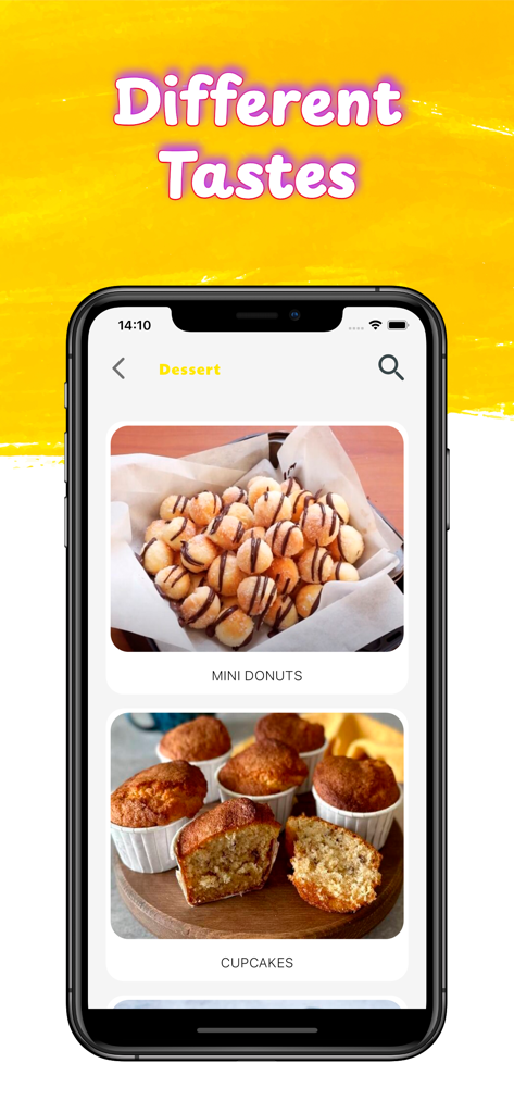 Airfryer Chef: Airfryer Recipe - Airfryer Chef mobile app displaying dessert recipes including mini donuts and cupcakes