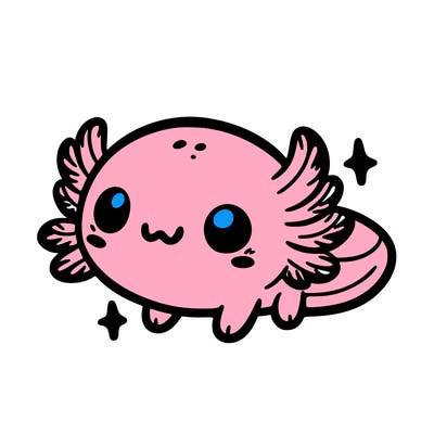 cute easy baby axolotl