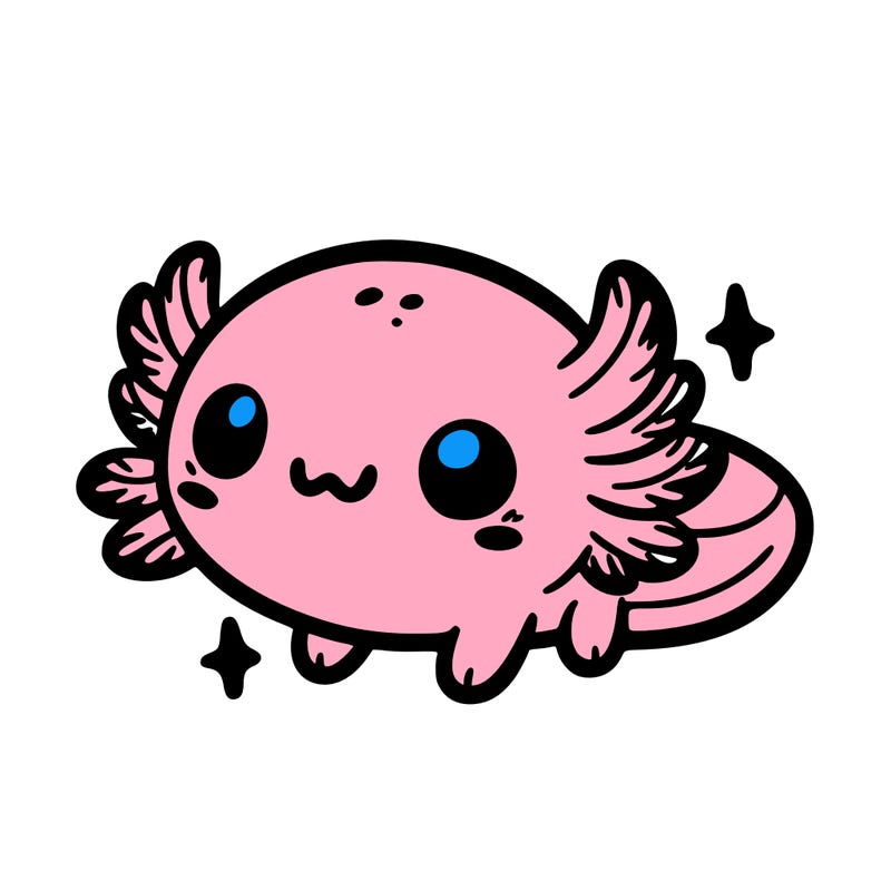 cute easy baby axolotl