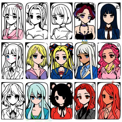 girls that look diffrent anime