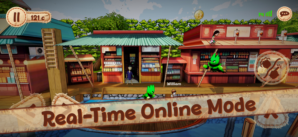 Pepelo 2: Around the World - Jogabilidade cooperativa online em tempo real em Pepelo 2 Volta ao Mundo.