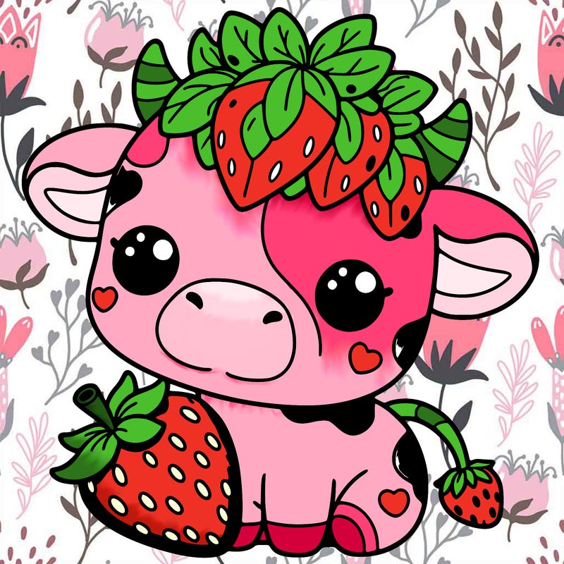 cute strawberry cow
