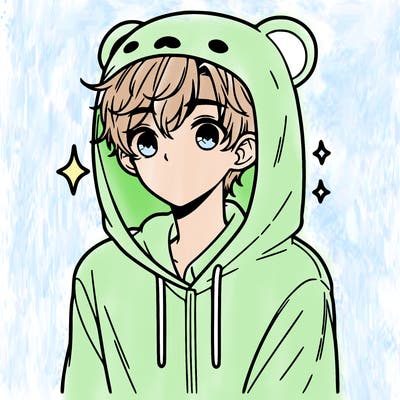 a 17 year old boy in a cute animal hoodie