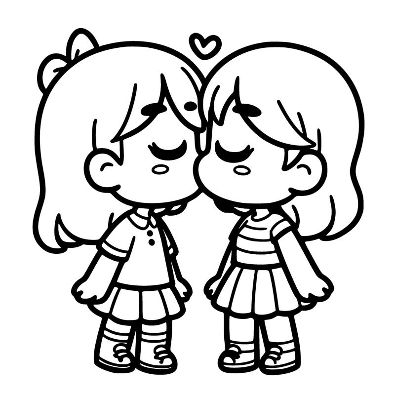 a girl and girl kissing