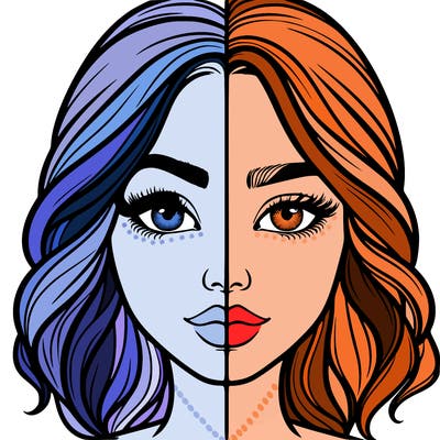 realistic girl split half