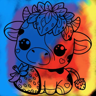 cute strawberry cow