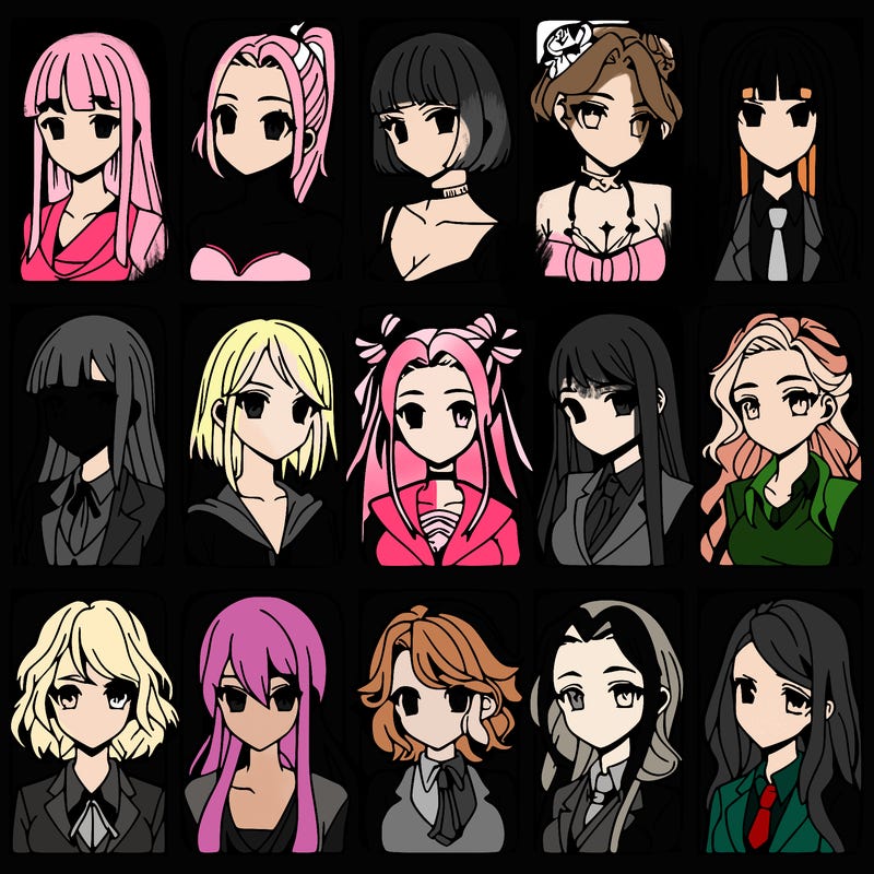 girls that look diffrent anime