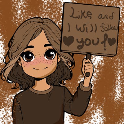 realistic girl holding up a sign