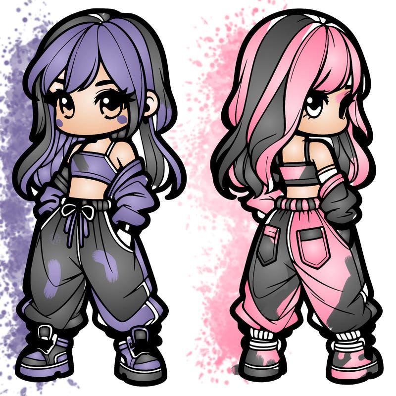 girl in crop top and baggy pants