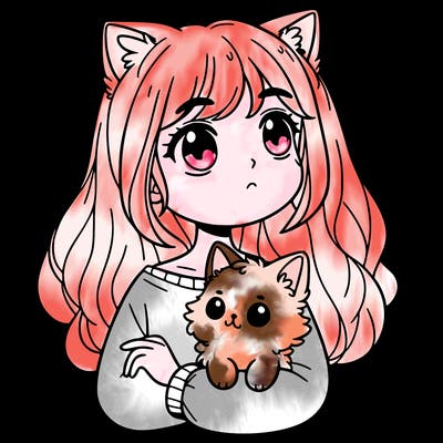 a girl holding a cat