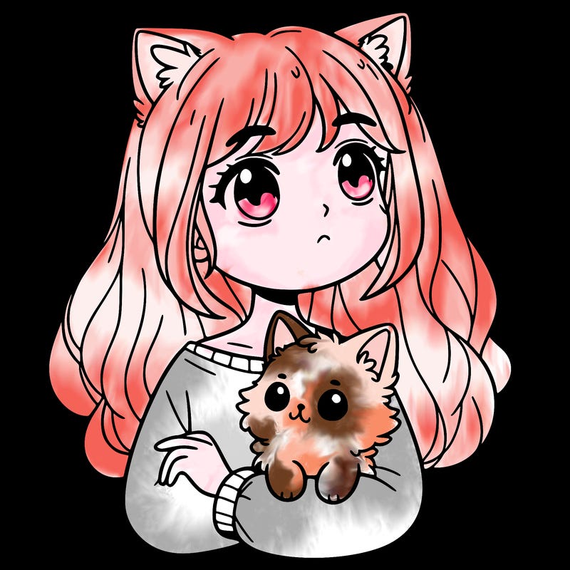 a girl holding a cat