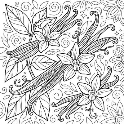 Unleash creativity with this charming vanilla beans and flowers coloring page, specially designed for kids aged 4-8. Featuring delightful details of nature's sweet spice, it's perfect for a fun and engaging coloring session.