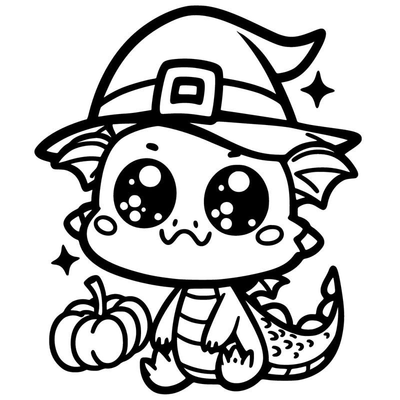 dragon kawaii halloween witch