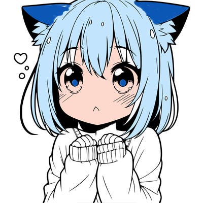 shy anime catgirl