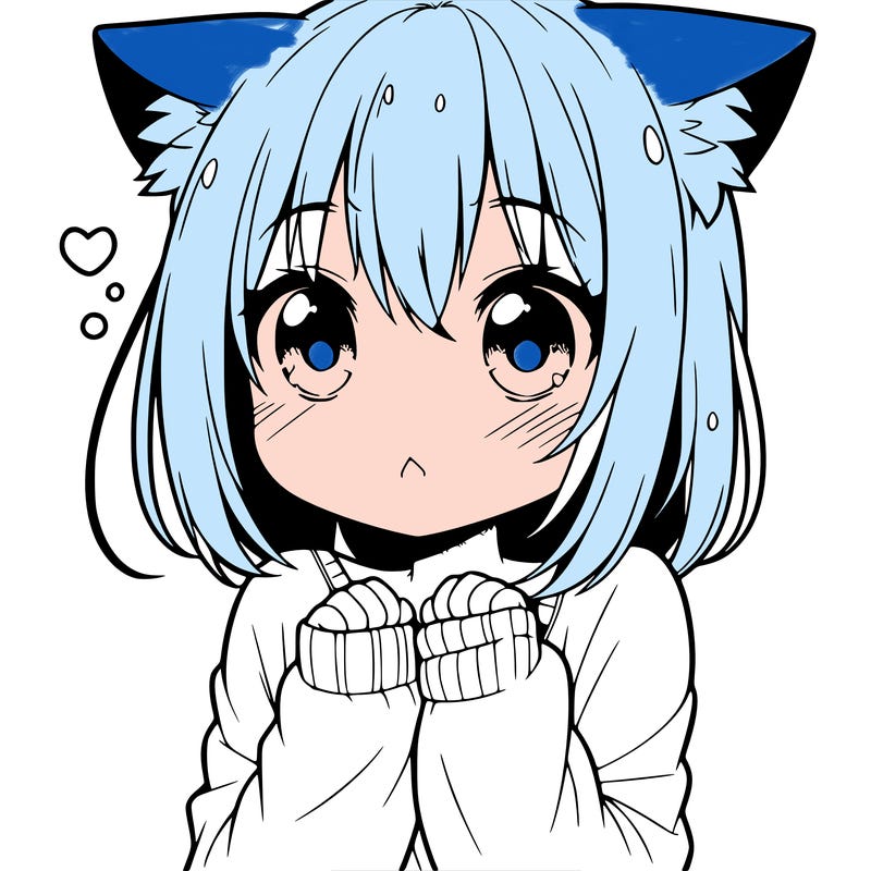 shy anime catgirl