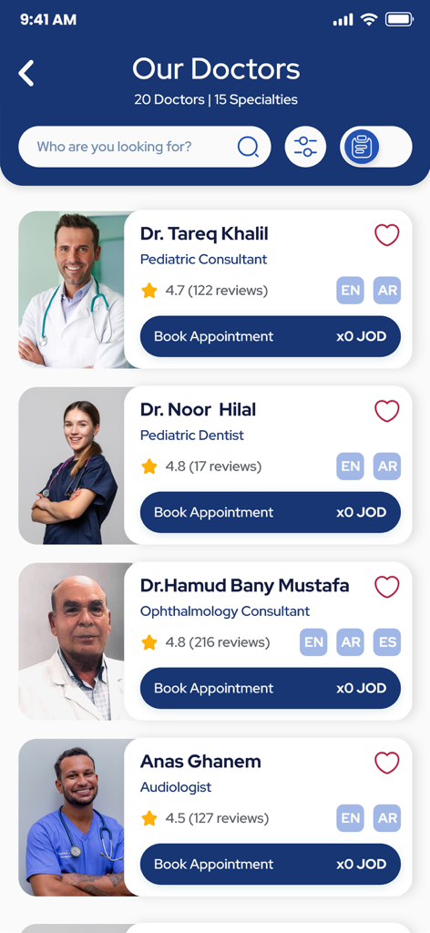 Med Quick - A list of healthcare professionals and specialists on the Med Quick mobile app