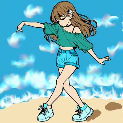 realistic girl danceing