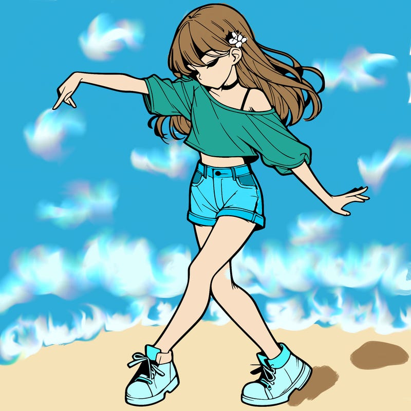 realistic girl danceing