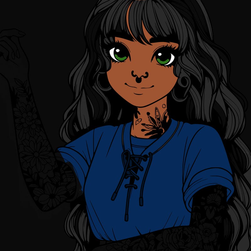 realistic girl with sleve tattoos