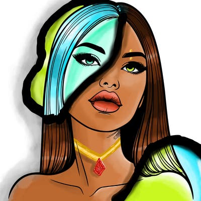 realistic woman with full lips