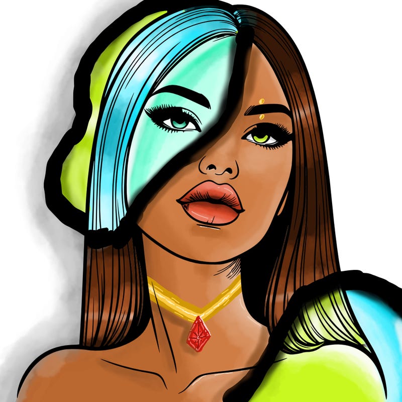 realistic woman with full lips