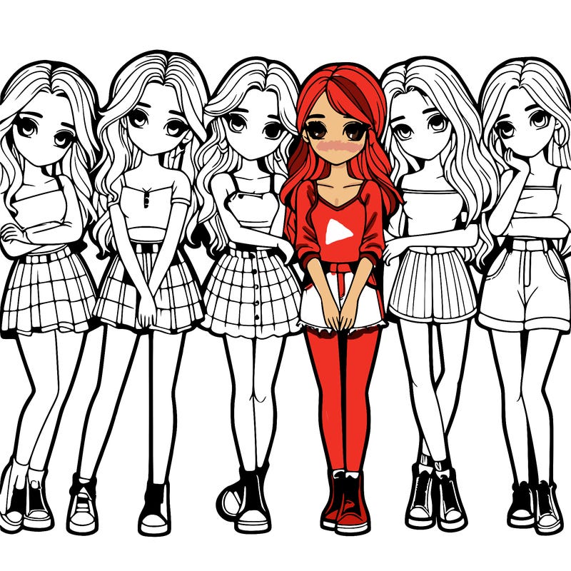 a group of girls realistic