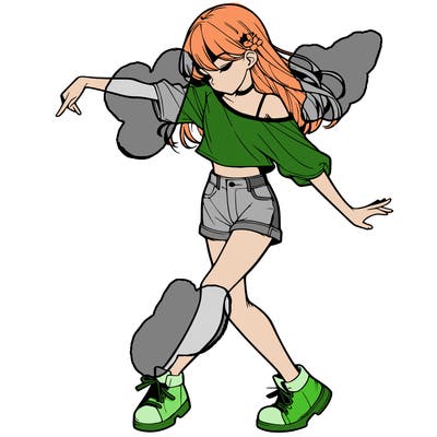 realistic girl danceing