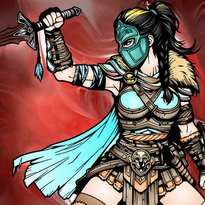 detailed and hyper realistic warrior girl