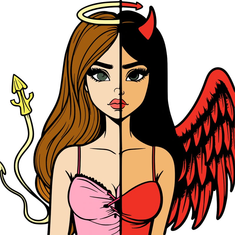 devil vs angel realistic girl