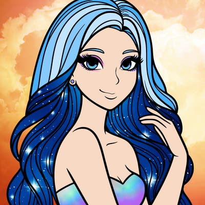 beautiful woman with long hair