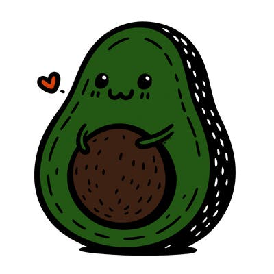 an avocado hugging an avocado