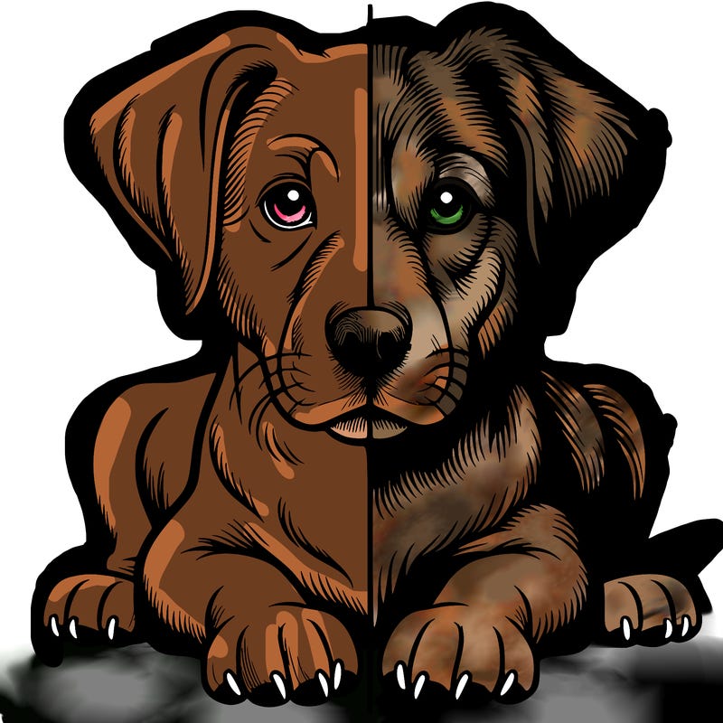 realistic dog split picture