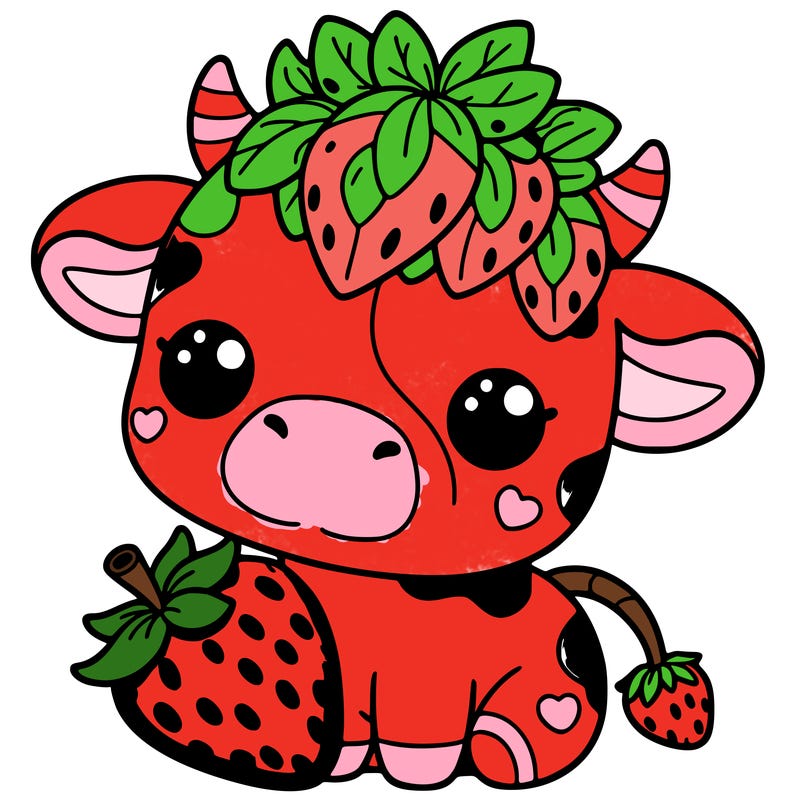 cute strawberry cow