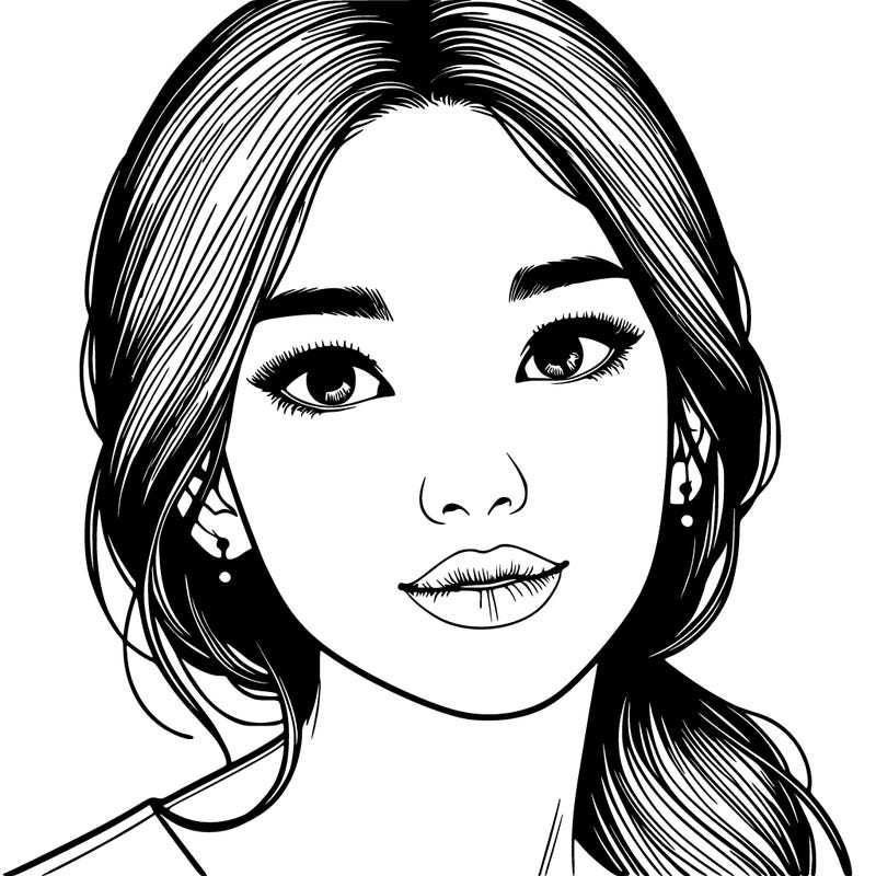 beautiful realistic asian woman