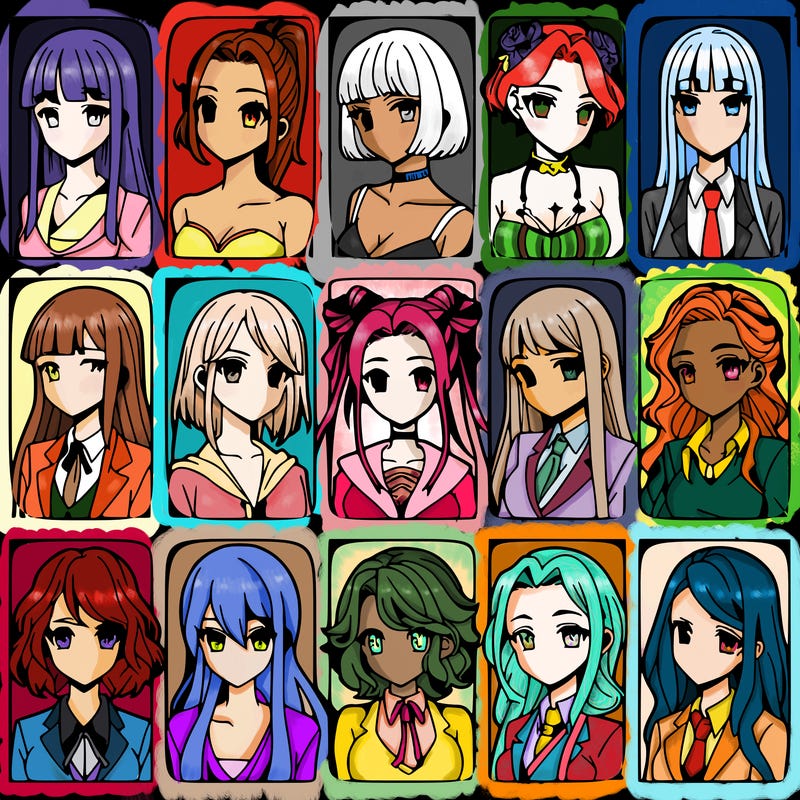 girls that look diffrent anime