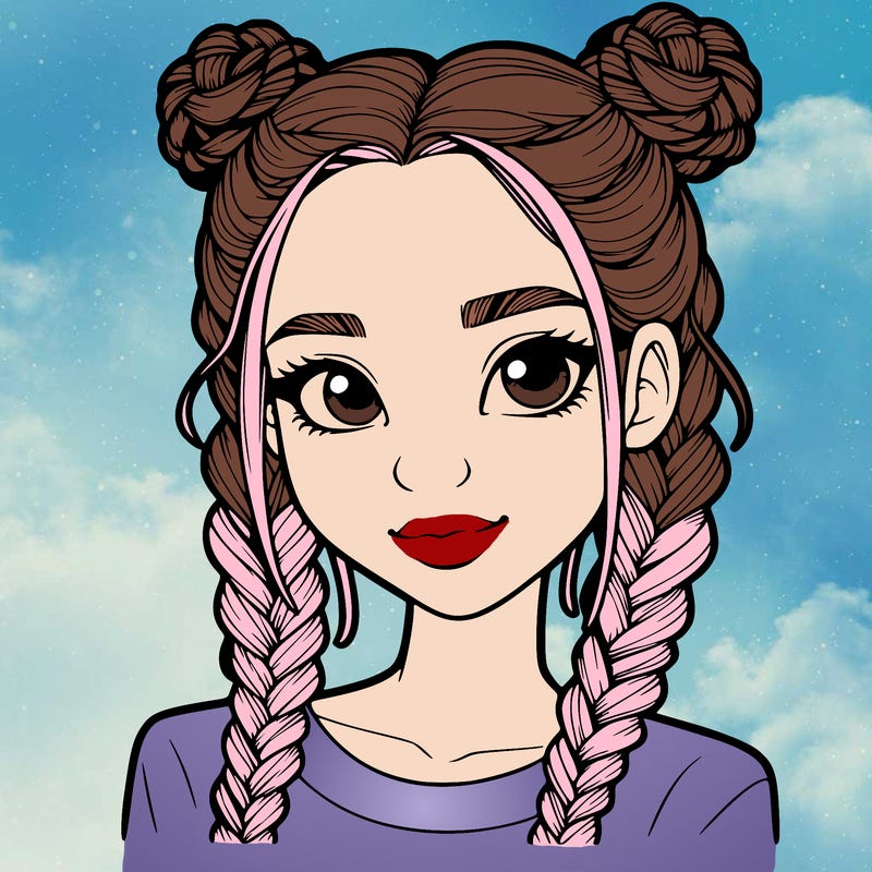 realistic girl with braids