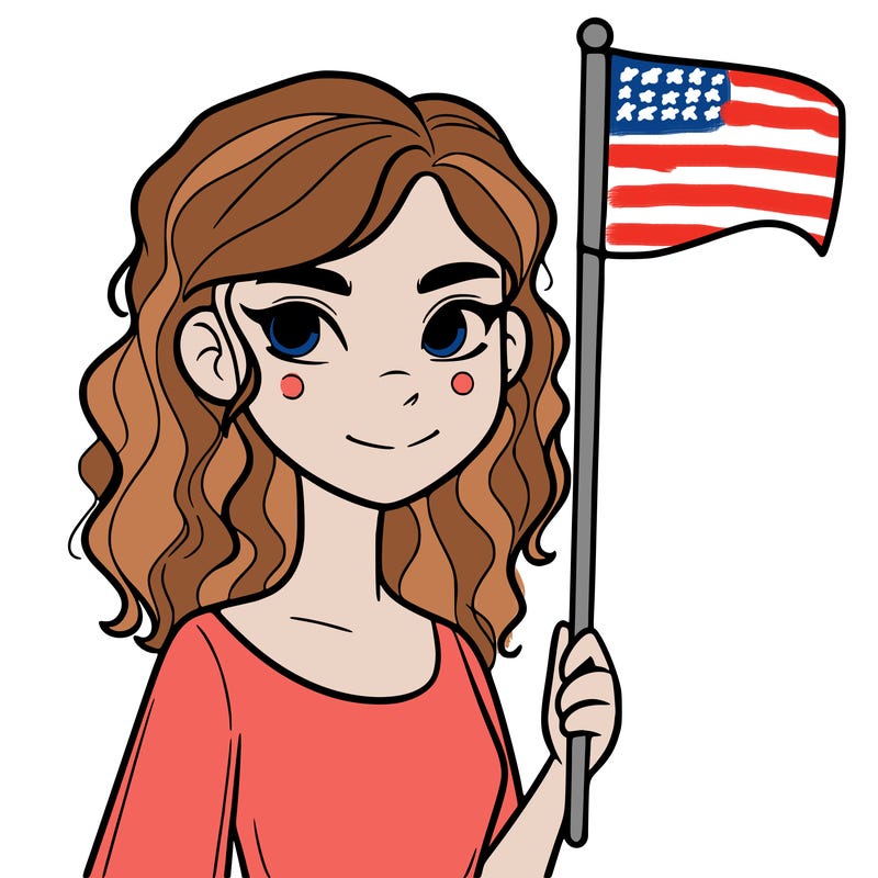 hot girl holding a flag