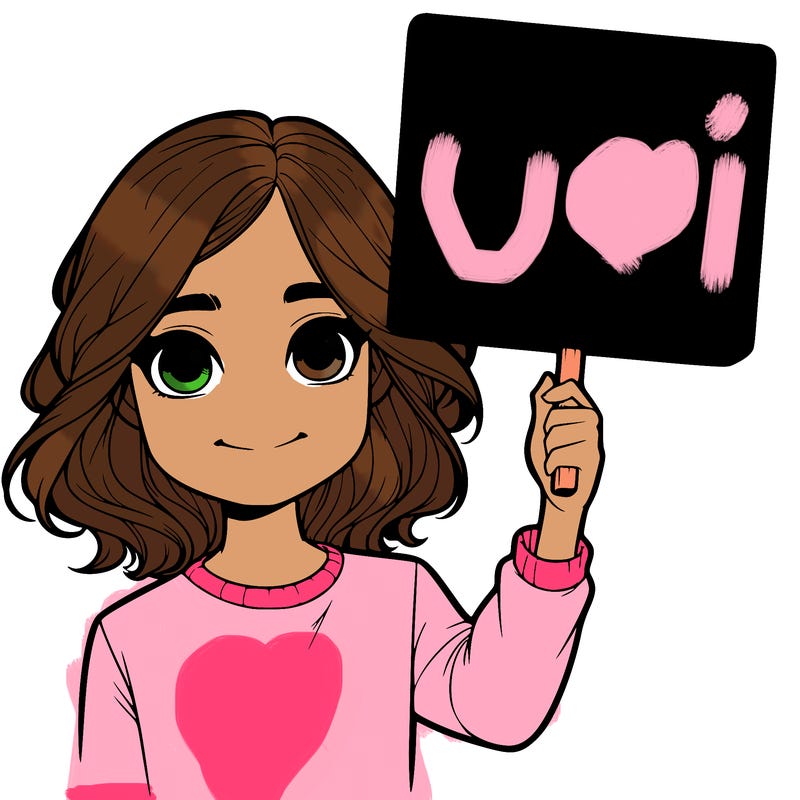 realistic girl holding up a sign