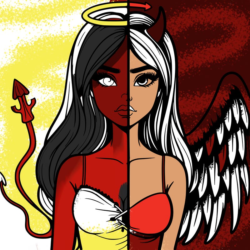 devil vs angel realistic girl