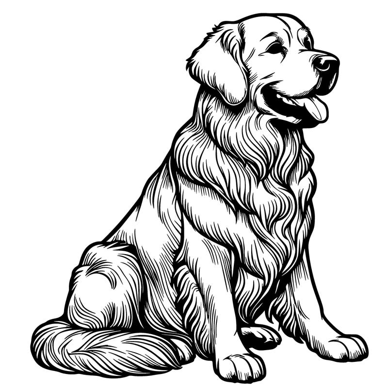 realistic, golden retriever dog