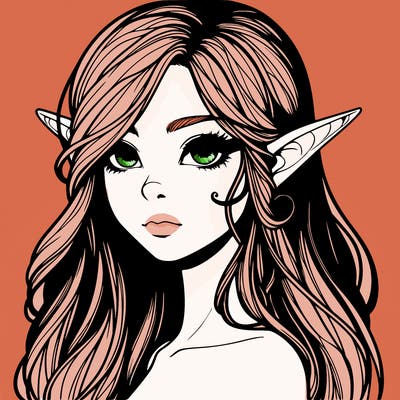 elf girl realistic dark fantasy