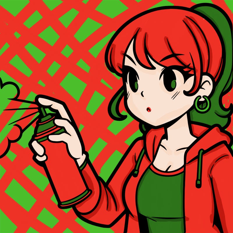 woman spray painting