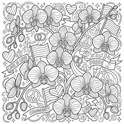 Immerse yourself in a beautiful blend of nature and celebration with this Phalaenopsis Orchids x Pride coloring page. Perfect for expressing creativity while honoring love, diversity, and community.