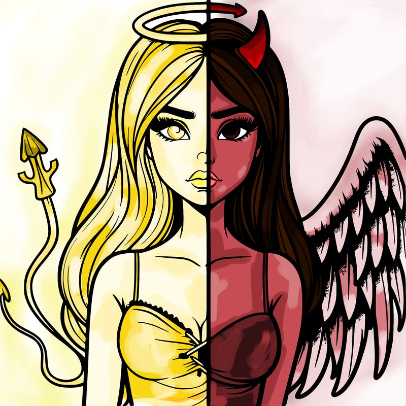 devil vs angel realistic girl