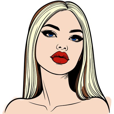 realistic woman with full lips