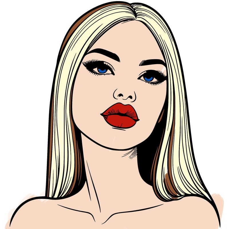 realistic woman with full lips