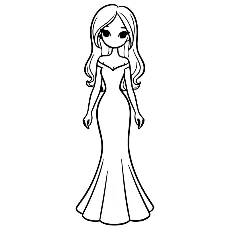 girl in long fitted dress
