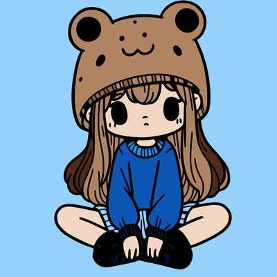 a girl wearing a frog hat and some frog socks