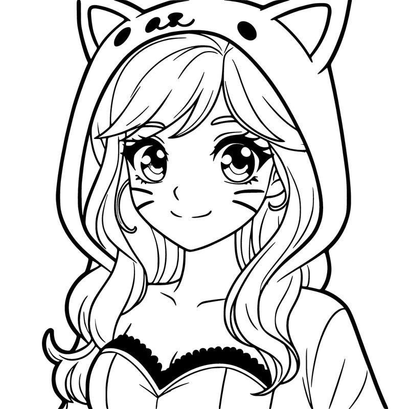 a girl who’s dressed up as hello kitty